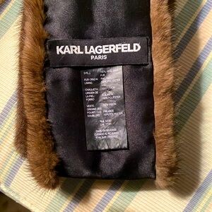 Karl Lagerfeld mink scarf, 30” x 4.5”
